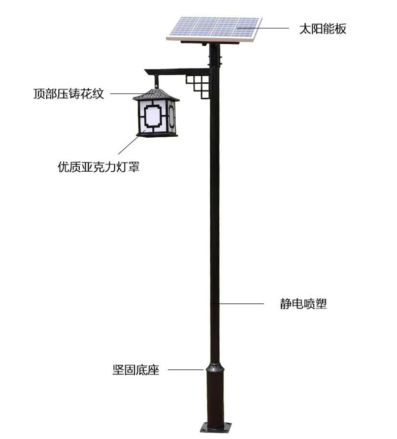 太阳能庭院灯结构图